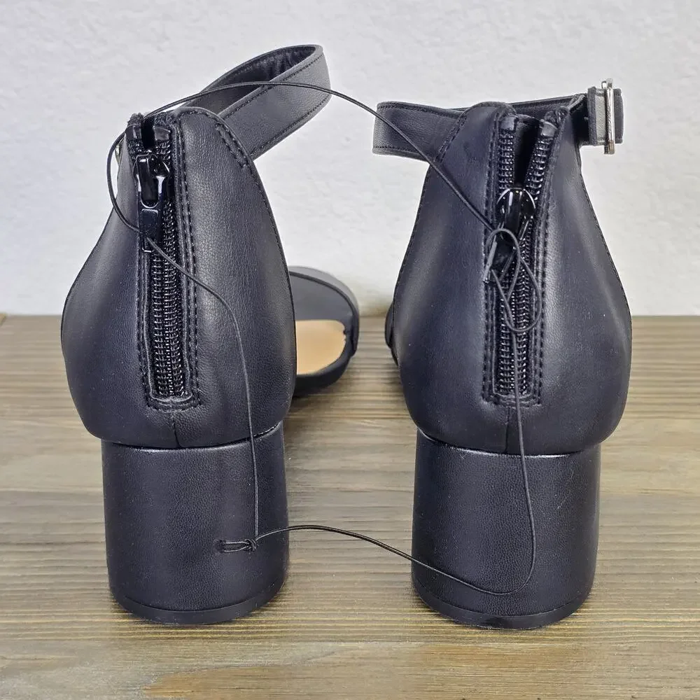 Style & Co. - Janiee Block-Heel Sandals - Women's 11M Black - Faux Leather
